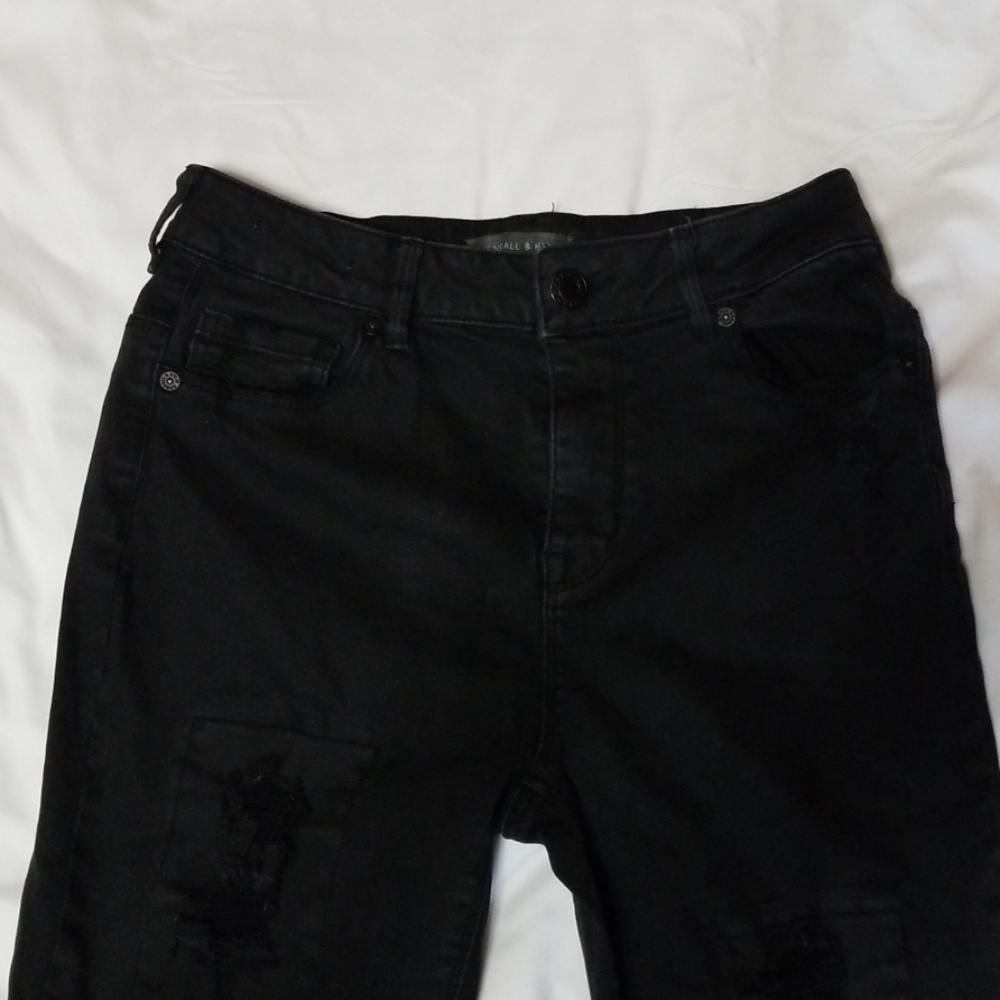 Kendall & Kylie black distress skinny jeans